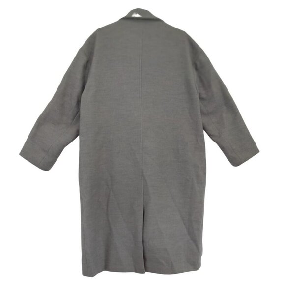 Banana Republic Women's Double-Breasted Gray Wool Blend Coat - L - Picture 3 of 8